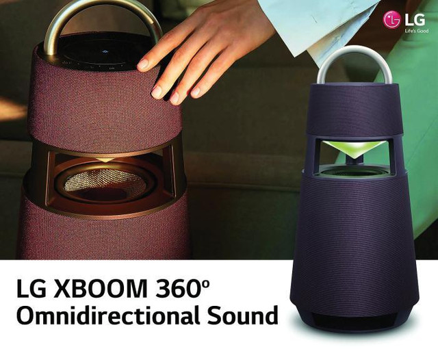 LG XBOOM 360 RP4 Portable Bluetooth Wireless Speaker - Burgundy - WE SHIP EVERYWHERE IN CANADA ! - BESTCOST.CA in Speakers