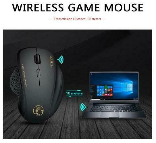 iMICE Ergonomic 2.4Ghz Wireless Mouse Up to 1600 DPI Computer PC / Mac Optical Mouse With USB Receiver in Mice, Keyboards & Webcams - Image 4