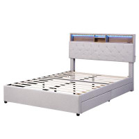 Ivy Bronx Full Size Upholstered Platform Bed With Storage Headboard