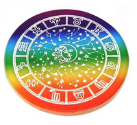 Selenite Charging Plate Zodiac Symbol Engraved