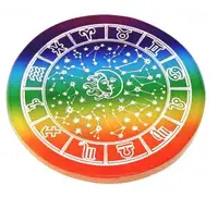 Selenite Charging Plate Zodiac Symbol Engraved