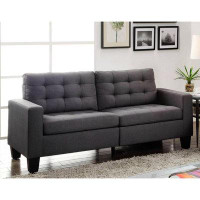 Ebern Designs Earsom Sofa In Grey Linen