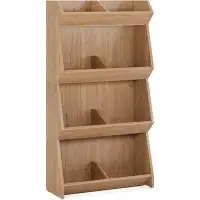 Latitude Run® Latitude Run® 4 Tier Bookcase, Modern Bookshelf With Storage Shelves, 55 Inch Wood Book Shelf Open Display