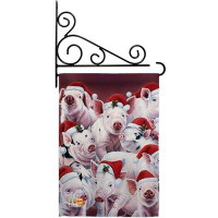 Breeze Decor Piggies 2-Sided Polyester 19 x 13 in. Flag Set