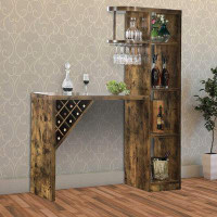 Millwood Pines Moraga Wooden Bar with Wine Storage