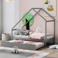 Isabelle & Max™ Wooden House Bed With  Trundle