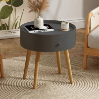 George Oliver Modern Coffee Table With Drawer, Bedside Table, Sofa Side Table, Oak Table Legs, Suitable For Living Room