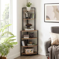 17 Stories Modern Bookcase Wood Rack Freestanding Shelving Unit