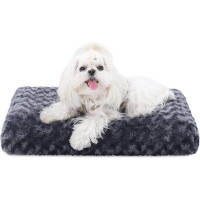 Tucker Murphy Pet™ Washable Dog Bed Deluxe Plush Dog Crate Beds Fulffy Comfy Kennel Pad Anti-Slip Pet Sleeping Mat For L