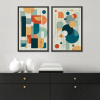 wall26 Multicolor Polygon Abstract Shapes Digital Art Modern Boho Colourful