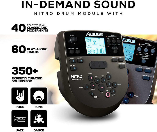 HUGE Discount Today! Alesis Drums Nitro Mesh Kit - Electric Drum Set w/USB MIDI, Pads, Kick Pedal | FAST, FREE Delivery in Drums & Percussion - Image 4