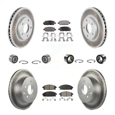 Front Rear Bearing Coated Brake Rotor And Pad Kit (10Pc) For 2005-2006 Nissan X-Trail FWD KBB-107935