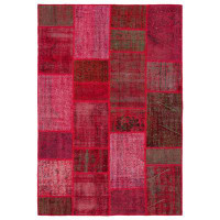Rug N Carpet Iskece Red Vintage Wool Handmade Area Rug