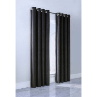 Latitude Run® Minuit Room Darkening Grommet Curtain Panel Window Dressing 52 X 84 In Black