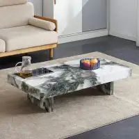 Ivy Bronx A Modern And Practical Coffee Table With Black And White Patterns. Made Of MDF Material. The Fusion Of Eleganc
