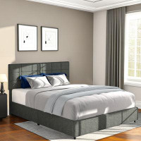 Latitude Run® Queen Size Grey Bed Frame With 4 Drawers