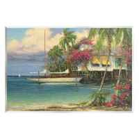 Stupell Industries Vacation Waterfront Tropical Pier Giclee Art By Martin Figlinski
