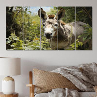 August Grove Grey Donkey Gentle Companion Pastoral - Animals Wall Art Print - 5 Equal Panels