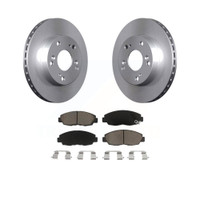 Front Coated Disc Rotors and Ceramic Brake Pads Kit by Transit Auto KGC-100307
