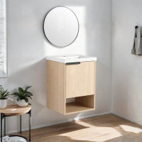 Ebern Designs Deyanira 15.94'' Single Bathroom Vanity with Ceramic Top