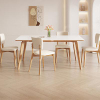 Corrigan Studio Modern minimalist solid wood rock slab dining table and chairs