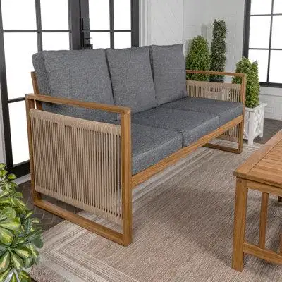 Beachcrest Home Yuliana 62.99'' Wide Outdoor Straight Patio Sofa with Cushions