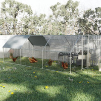 Galvanized Chicken Cage 110.25" x 224.5" x 76.75" Silver