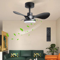 Ivy Bronx 24-In Black Led Indoor Ceiling Fan With Remote (3-Blade)