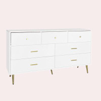 Mercer41 Seven Drawers Large Chest with Golden Handle