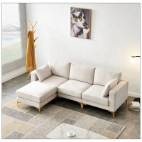 Mercer41 Living Room Furniture Modern Leisure L Shape Couch Fabric