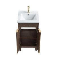 Birch Lane™ Dansfield 18.1'' Free Standing Single Bathroom Vanity with Ceramic Top with Mirror