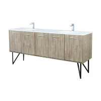 Lexora Lancy 80 In W X 20 In D Rustic Acacia Double Bath Vanity, Cultured Marble Top And Chrome Faucet Set