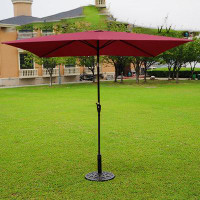 Arlmont & Co. Patio Umbrella Outdoor Waterproof Umbrella, Crank And Button Tilt, Do Not Flip, Suitable For Garden Backya