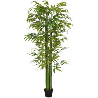 Primrue Primrue 6Ft Artificial Bamboo Tree In Pot, Indoor Outdoor Fake Plants For Home Office Living Room Decor, Green