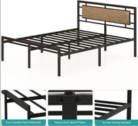New In Box - MECOR METAL PLATFORM BED IN BROWN