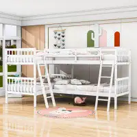 Harriet Bee Cristba Twin Over Twin L-Shaped Bunk Beds by Harriet Bee