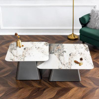 Brayden Studio Coffee Table Set. Square Coffee Tables Modern Table For Living Room Accent Endside Table With Sintered St