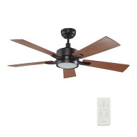 Brayden Studio Gorm 52'' Smart Ceiling Fan With Wall Control, Light Kit Included,Works With Google Assistant And Amazon