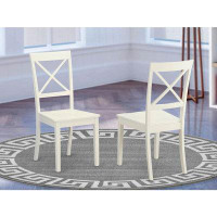 August Grove August Grove® Dining Room Cross Back Solid Wood Seat Chairs, Set Of 2