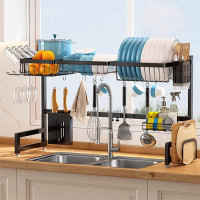 YITAHOME Dish Drying Rack Over The Sink Stainless Steel 2 Tier Dish Drainers For Kitchen Counter, Adjustable Length, Ove
