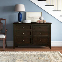 Wildon Home® Aqib 6 Drawer 52" W Solid Wood Double Dresser