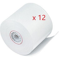 2 1/4 Inch X 200' 1-Ply White Bond Cash Register Paper , Ribbon Required,PACK OF 12 ROLLS