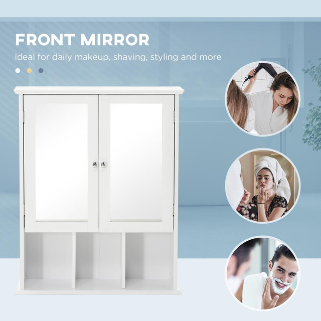 Mirror Cabinet 24.6"W x 7.5"D x 30.3"H White in Hutches & Display Cabinets - Image 4