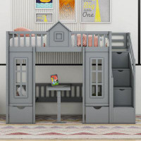Cosmic Kids Twin Over Twin Bunk Bed with Drawers