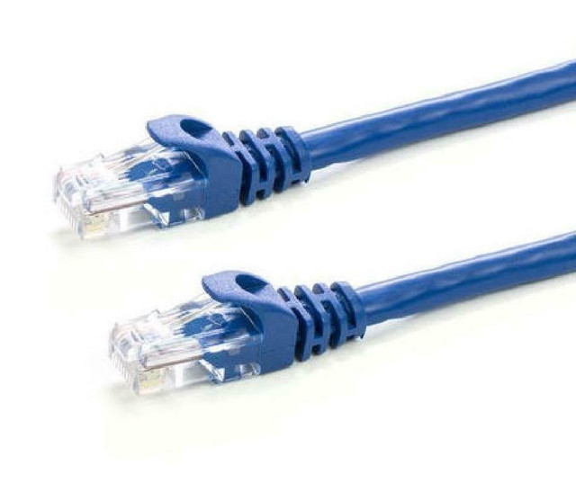 50 ft. Blue High Quality Cat5e 350MHz UTP 24AWG RJ45 Ethernet Network Cable - Blue in Cables & Connectors in West Island