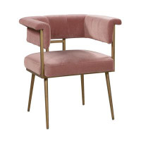 Everly Quinn Iris Blush Velvet Chair