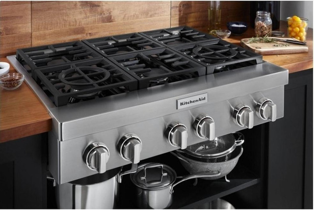 KitchenAid KCGC506JSS 36 Gas Range top With 6 Burners Stainless Steel color in Stoves, Ovens & Ranges in Markham / York Region - Image 4