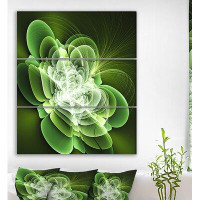 Made in Canada - East Urban Home 'Green Petal Exotic Abstract Art Work' Graphic Art Print Multi-Piece Image on Wrapped C