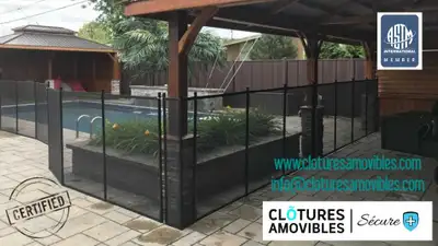 La clôture amovible pour piscine creusée et hors-terre # 1 au Québec. Clôture de piscine amovible et...