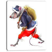 Made in Canada - East Urban Home 'Rat in Santa' Graphic Art Print on Canvas